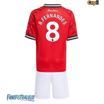 Manchester United Bruno Fernandes #8 Echipament de Fotbal Replică 2025-26 Copii Acasa (+ Șorturi)